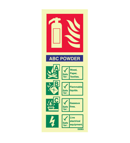 midland fire - ABC dry Powder fire extinguisher identity sign